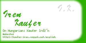 iren kaufer business card